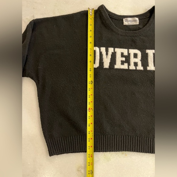 No Boundaries Black 'Over It' Crew Neck Sweater - Picture 4 of 4